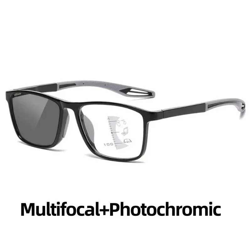 Photochromic TR90 Anti-blue Light Multifocal Reading Glasses New Progressive Near Far Eyewear Men Women Sports Eyeglasses