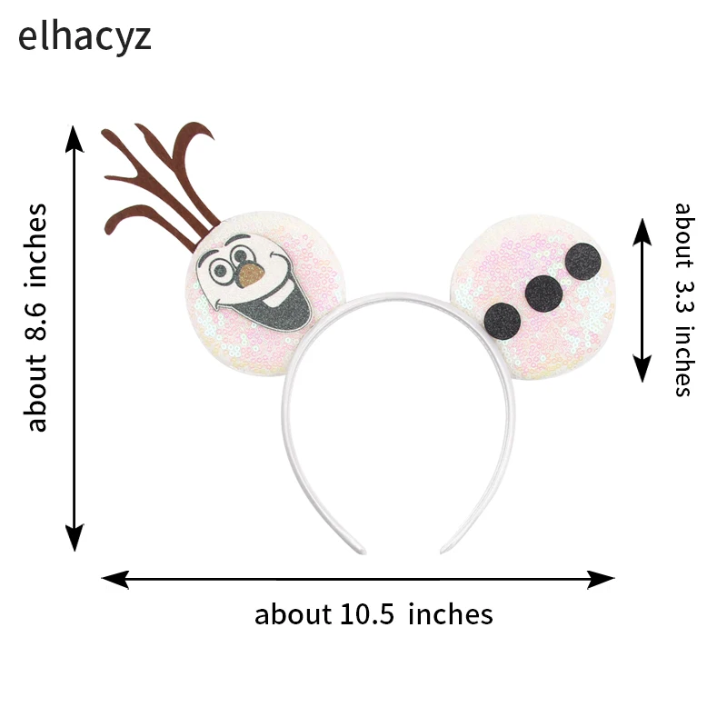 Mickey Cartoon Olaf Headbands for Kids Cute Snowman Ears Hair Accessories Women Elsa Frozen Hairband Girls Cosplay Headwear Gift