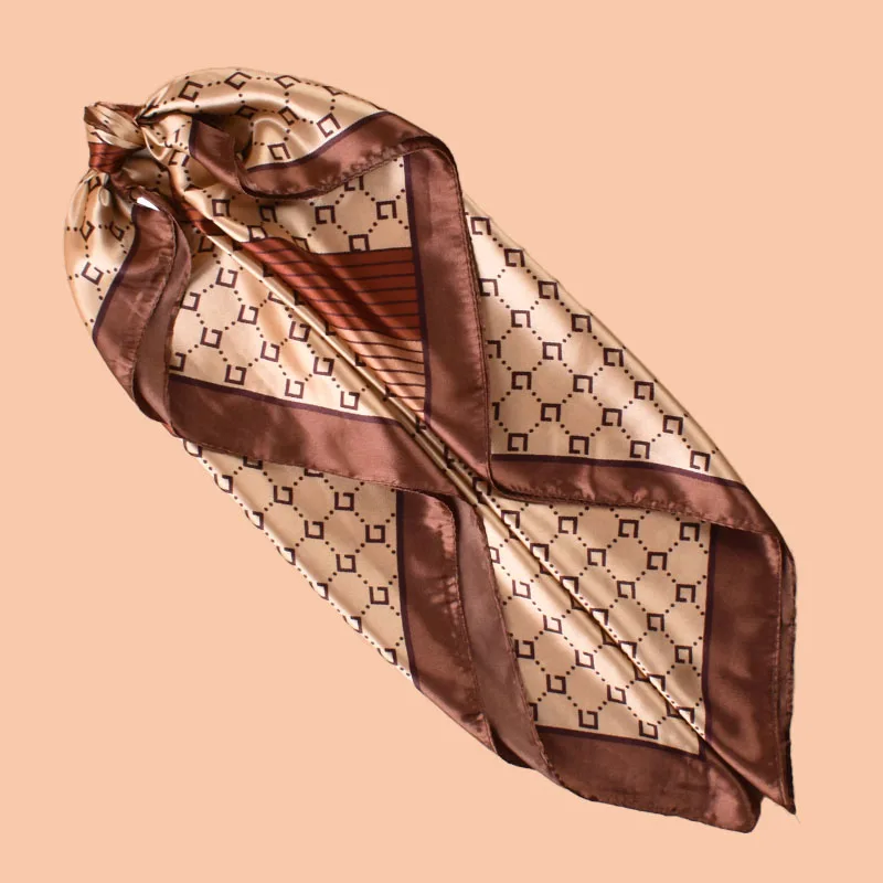 1PC Women's Summer Beach Accessory Fashion Satin Square Scarf 90*90inch Multi-use Headscarf Party Use Versatile Hair Towel