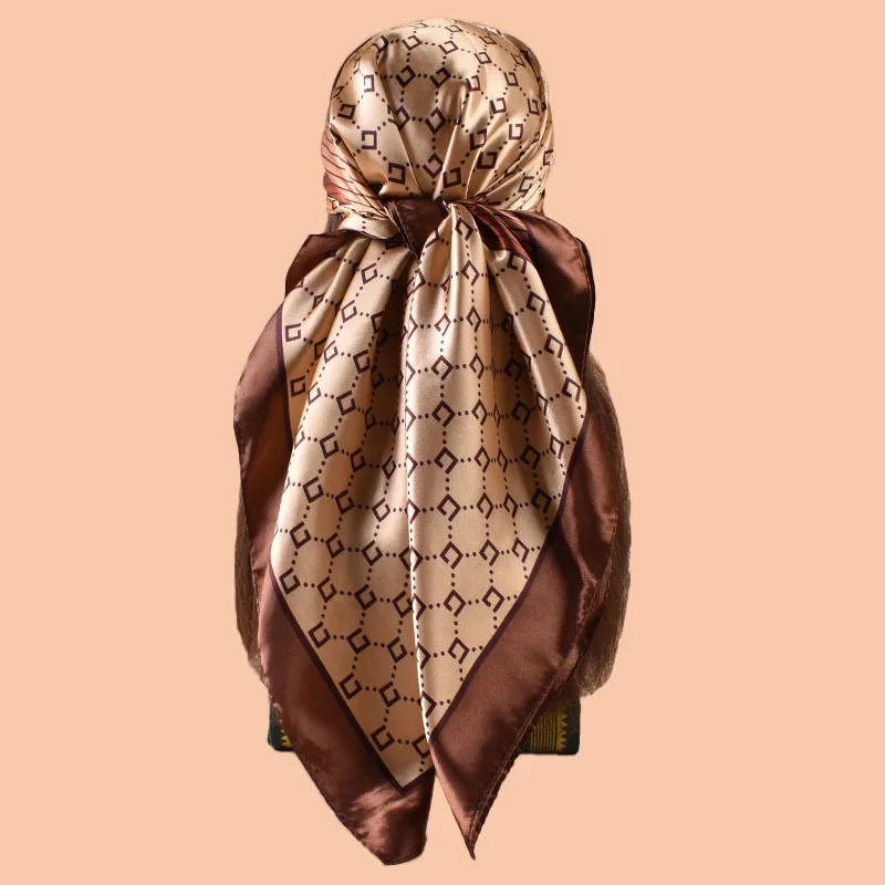 1PC Women's Summer Beach Accessory Fashion Satin Square Scarf 90*90inch Multi-use Headscarf Party Use Versatile Hair Towel