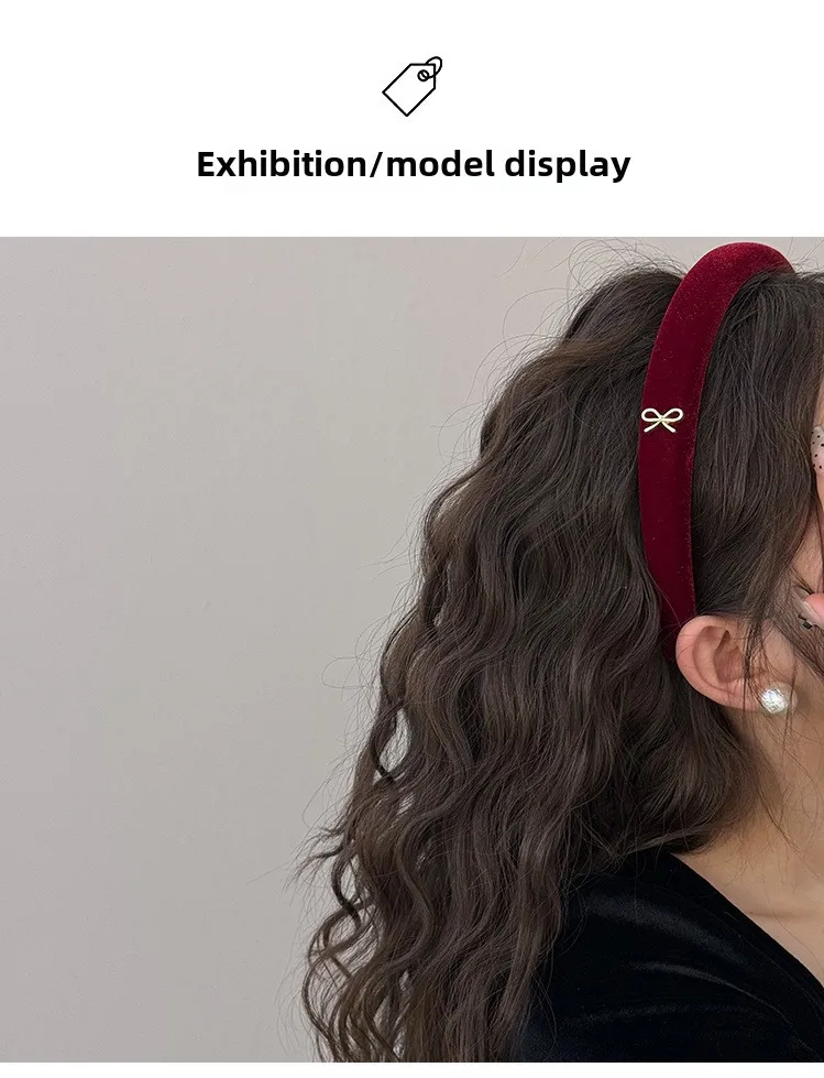 Korean autumn winter atmosphere headband women's 2024 new high cranial top velvet headband high sense retro hair accessories