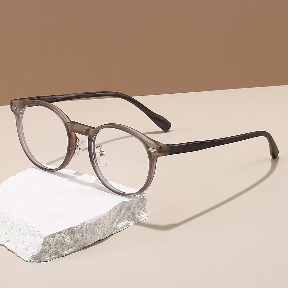 KAMMPT Vintage Round Glasses Fashion Retro Blue Light Blocking Eyeglasses Trendy Stylish Design Candy Color Rim Optical Frames