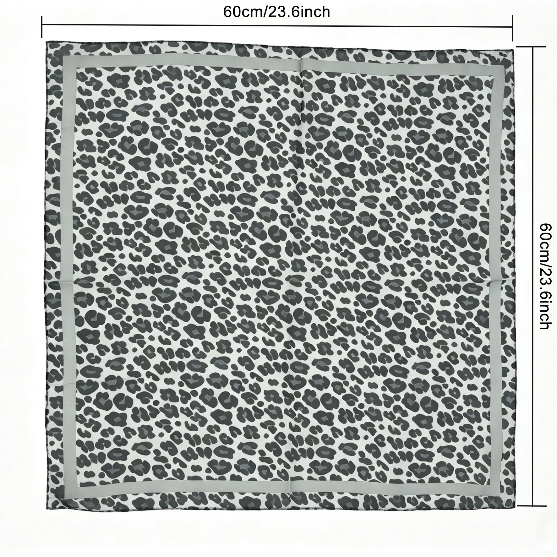 Leopard Print Magnetic Buckle Scarf, 60cm Square Thin Chiffon Neck Scarf, Quick & Easy Wear Fastening Neck Wrap,Decorative Scarf