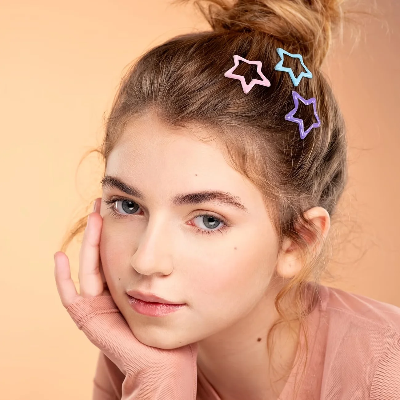 50/100pcs Colorful Star Hair Clips Durable Hair Accessories for Women Fashionable Hair Decorations for School Parties Vacations
