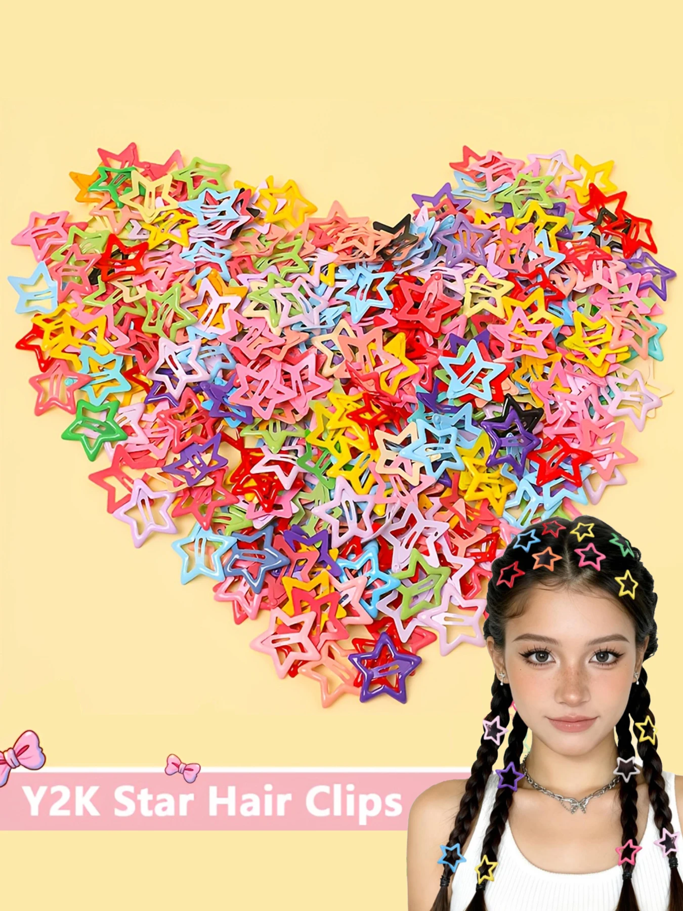 50/100pcs Colorful Star Hair Clips Durable Hair Accessories for Women Fashionable Hair Decorations for School Parties Vacations