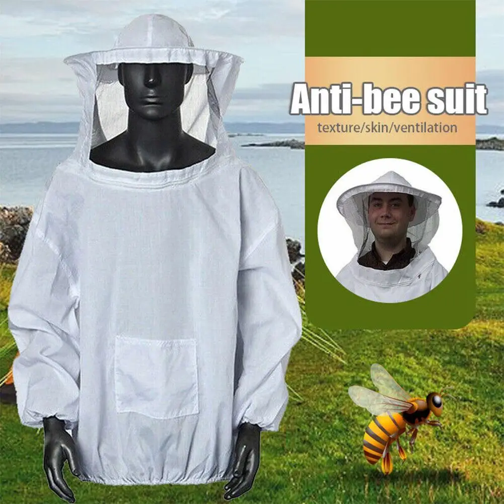 Lightweight Version Protective Beekeeping Jacket Veil Smock Equipment Beekeeping Hat Sleeve Beekeeper Suit Apiculture Bee Dress
