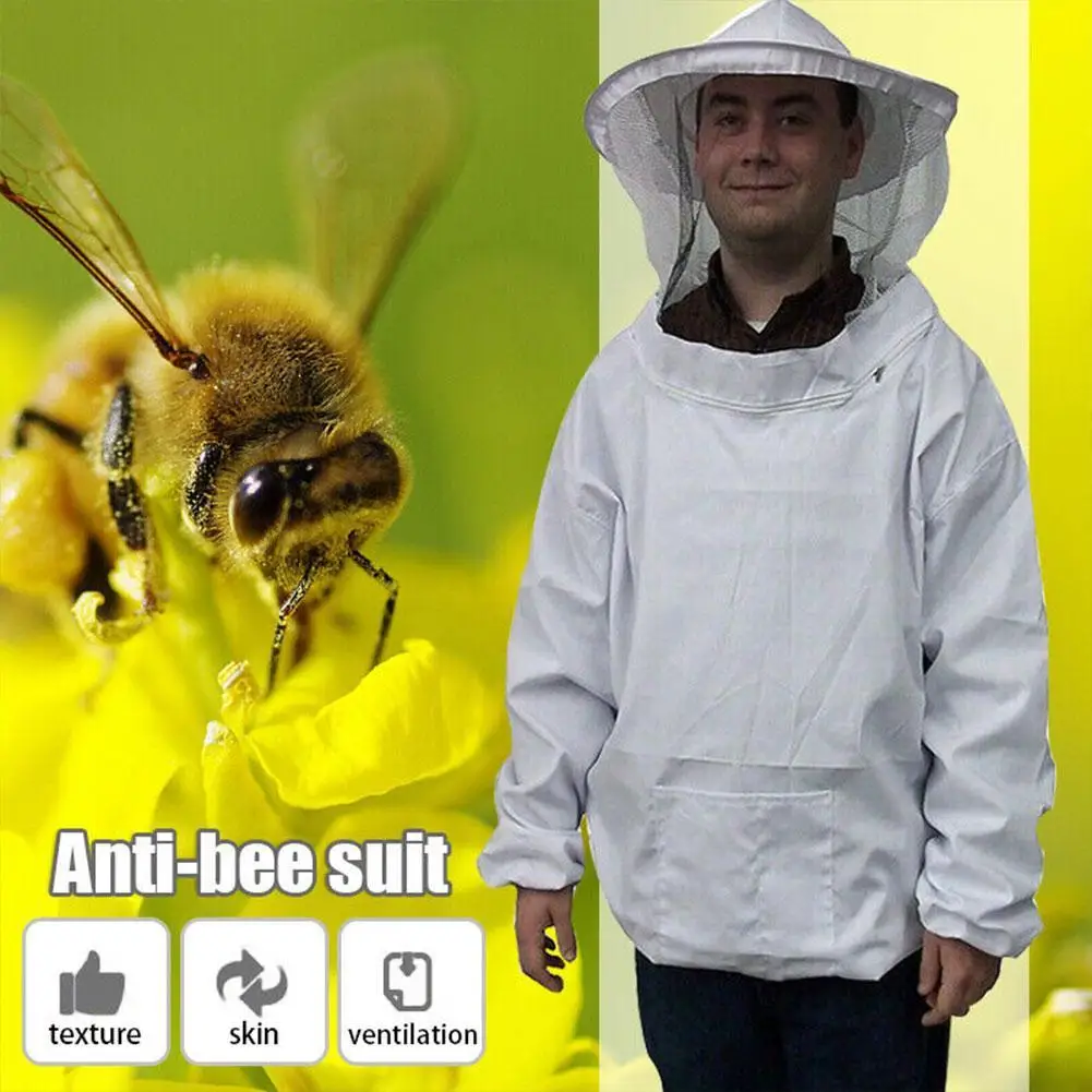 Lightweight Version Protective Beekeeping Jacket Veil Smock Equipment Beekeeping Hat Sleeve Beekeeper Suit Apiculture Bee Dress