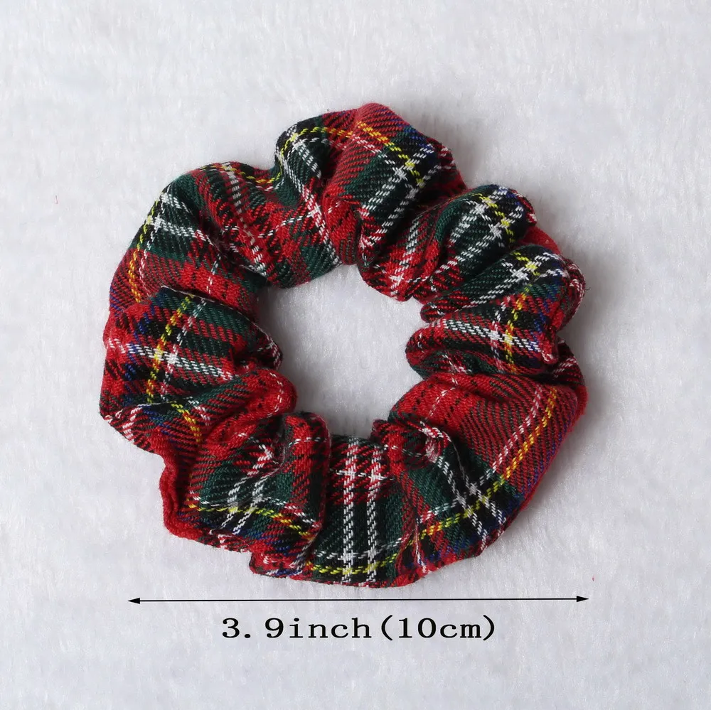 2pcs Plaid Scrunchies Set Autumn and Winter Women Hair Elastic Hair Bands Girls Hair Ties Ponytail Holders  Hair Accessories