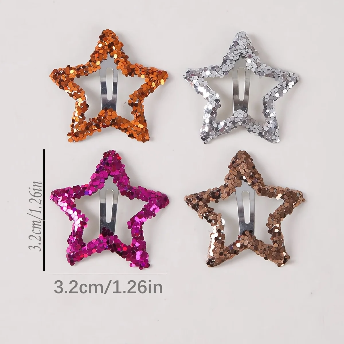 20Pcs Hollowed Star Hair Clips Colorful Sequins Star Snap Hairpins Sweet Headpiece Hair Barrettes Hair Accessories for Girls