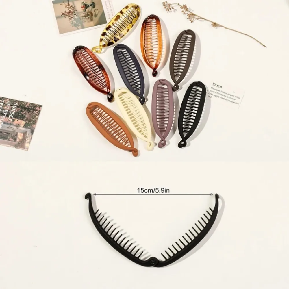 MutliColor Banana Hair Clip French Banana Clip Hair Comb for Women Hair Styling Accessories Fishtail HairPin for Thick Thin Hair