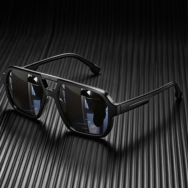 Polarized Pilot Sunglasses Men Women 2026 Retro Square Double Bridge Vintage Sun Glasses UV400 Driving Outdoor