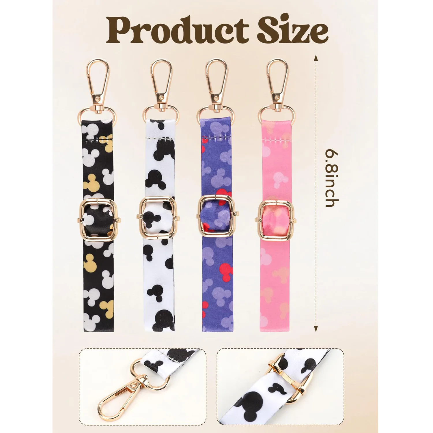 Mickey Mouse Ears Holder for Backpack Bag Beaded Lanyard Keychain Trip Accessories Headband Hanging Display Organizer Decoration