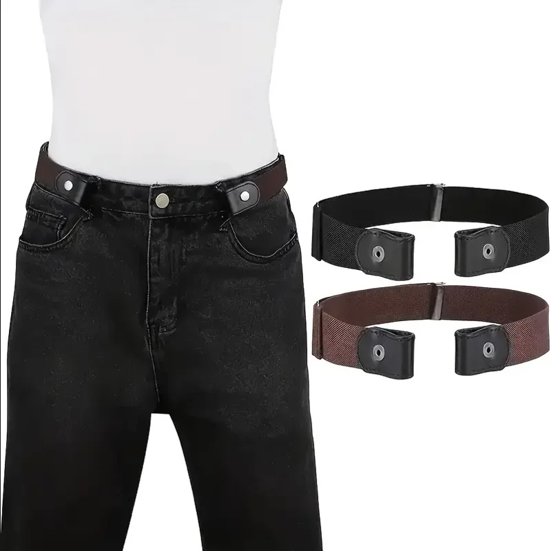 Traceless Invisible Elastic Belt Women's Belt Jeans Pants Men's Elastic Belt