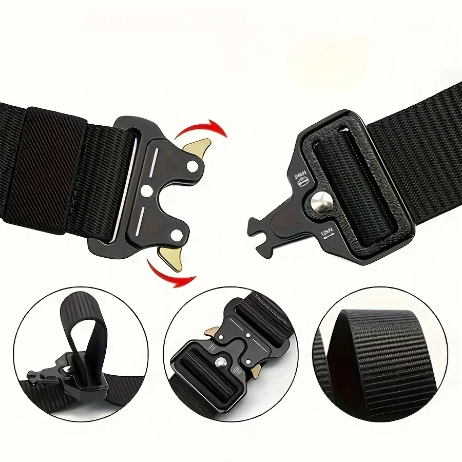 Men's Belt Outdoor Hunting Tactical Mens Belt Multifunctional Combat Survival High Quality Canvas Nylon Mens Belt Sport Belt