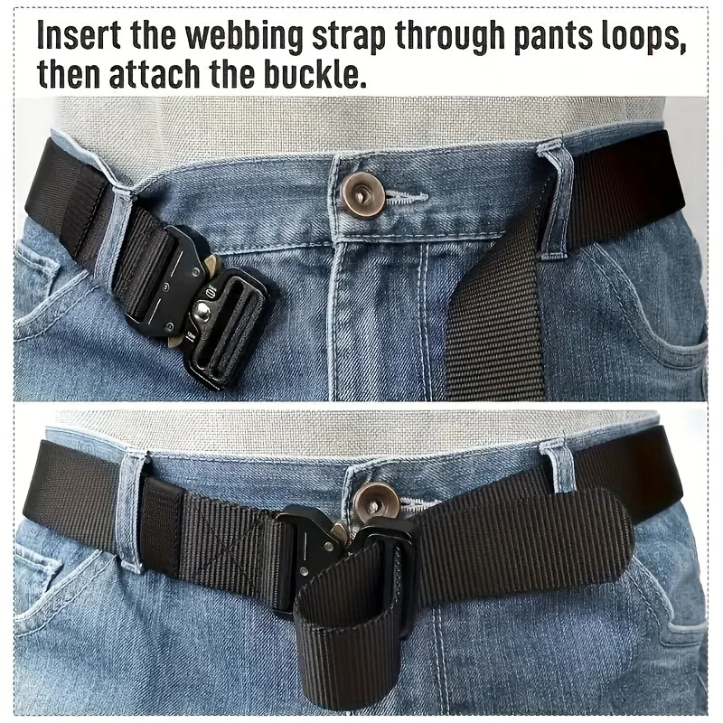 Men's Belt Outdoor Hunting Tactical Mens Belt Multifunctional Combat Survival High Quality Canvas Nylon Mens Belt Sport Belt