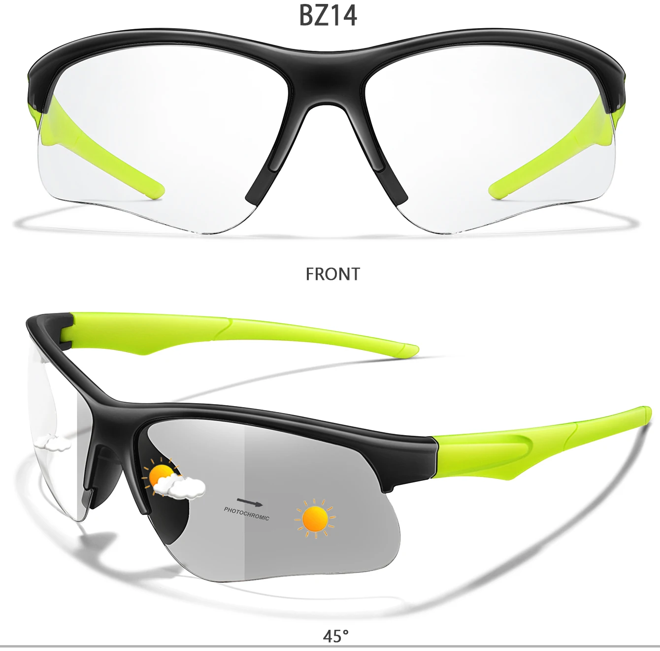 Trendy Style Photochromic Sunglasses For Men Women Outdoor Mtb Bicycle Cycling Runnging Eyewear Sports Bike Windproof Goggles