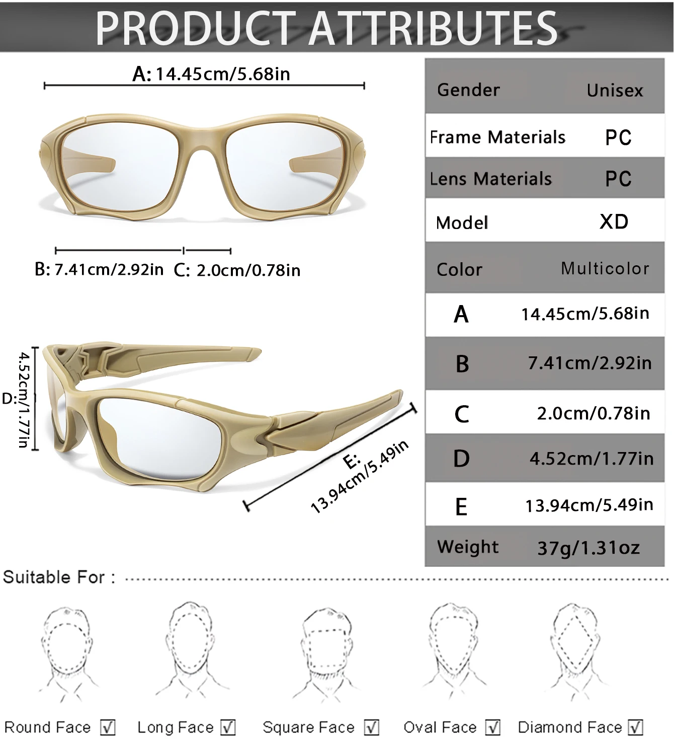 Trendy Style Photochromic Sunglasses For Men Women Outdoor Mtb Bicycle Cycling Runnging Eyewear Sports Bike Windproof Goggles