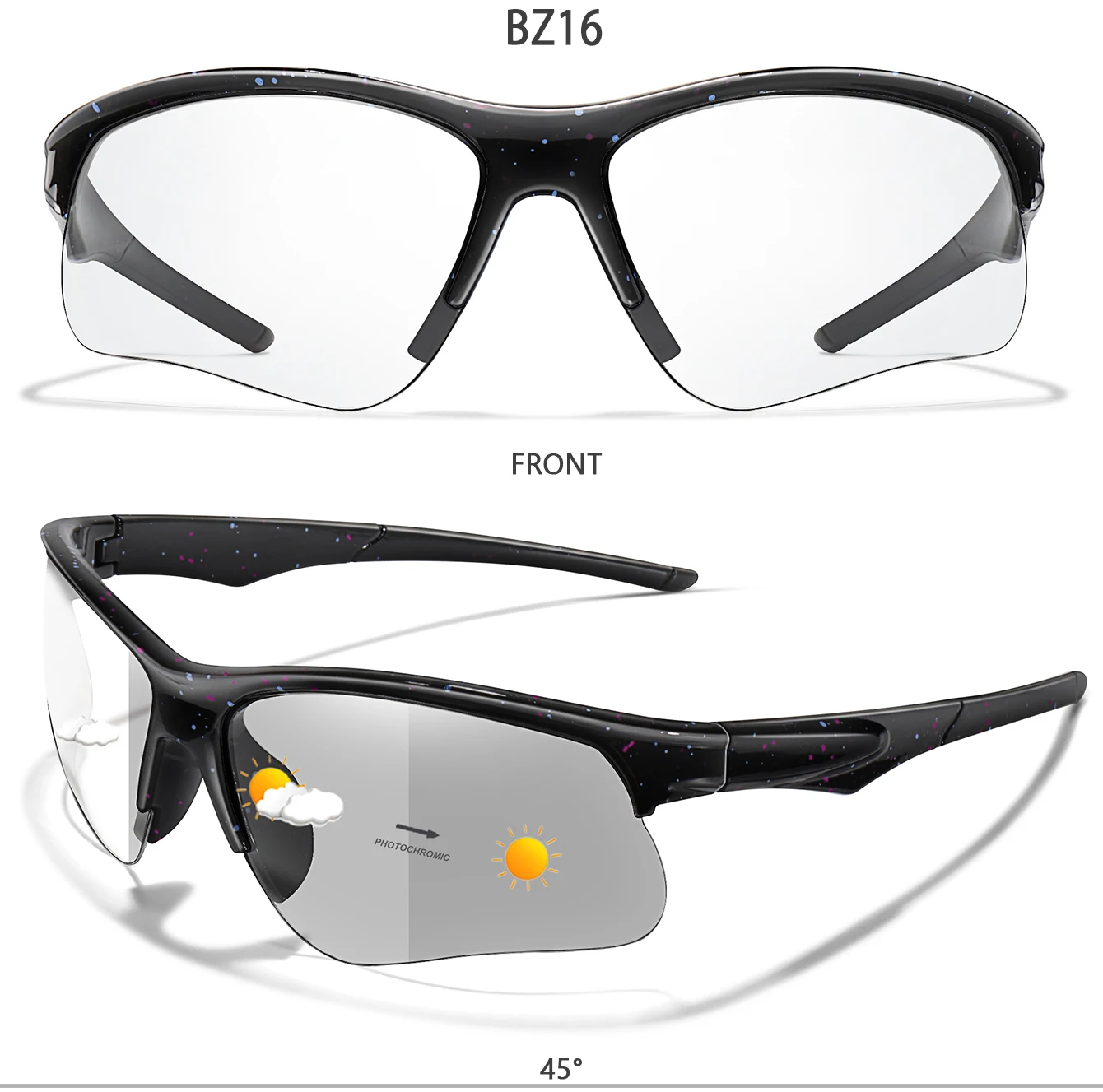 Trendy Style Photochromic Sunglasses For Men Women Outdoor Mtb Bicycle Cycling Runnging Eyewear Sports Bike Windproof Goggles