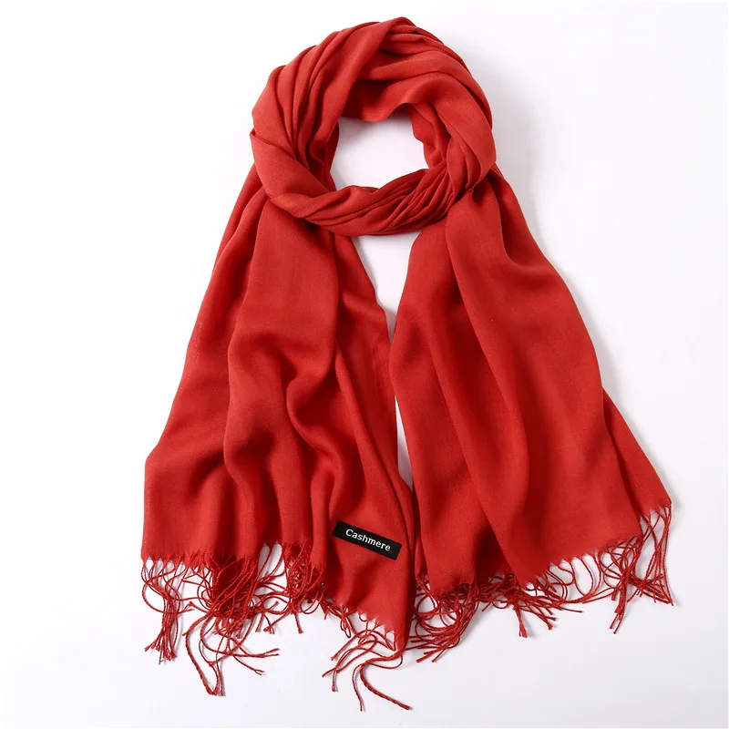 Fashion Solid Scarf Women Cashmere Soft Winter Warm Scarves Hijab Female Long Headband Shawl Wraps Bandana Foulard 2022 Echarpe