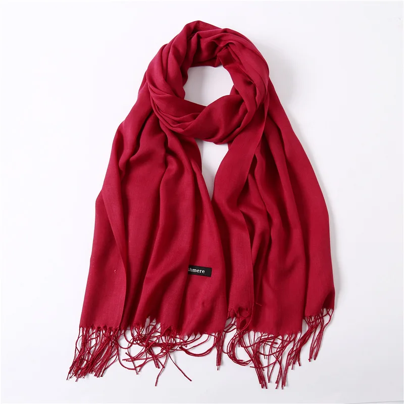 Fashion Solid Scarf Women Cashmere Soft Winter Warm Scarves Hijab Female Long Headband Shawl Wraps Bandana Foulard 2022 Echarpe