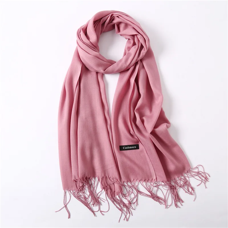 Fashion Solid Scarf Women Cashmere Soft Winter Warm Scarves Hijab Female Long Headband Shawl Wraps Bandana Foulard 2022 Echarpe