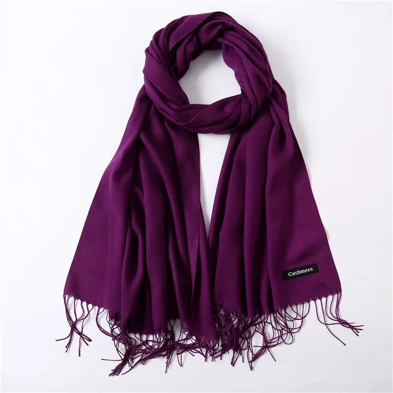 Fashion Solid Scarf Women Cashmere Soft Winter Warm Scarves Hijab Female Long Headband Shawl Wraps Bandana Foulard 2022 Echarpe
