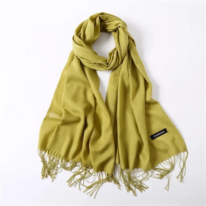 Fashion Solid Scarf Women Cashmere Soft Winter Warm Scarves Hijab Female Long Headband Shawl Wraps Bandana Foulard 2022 Echarpe