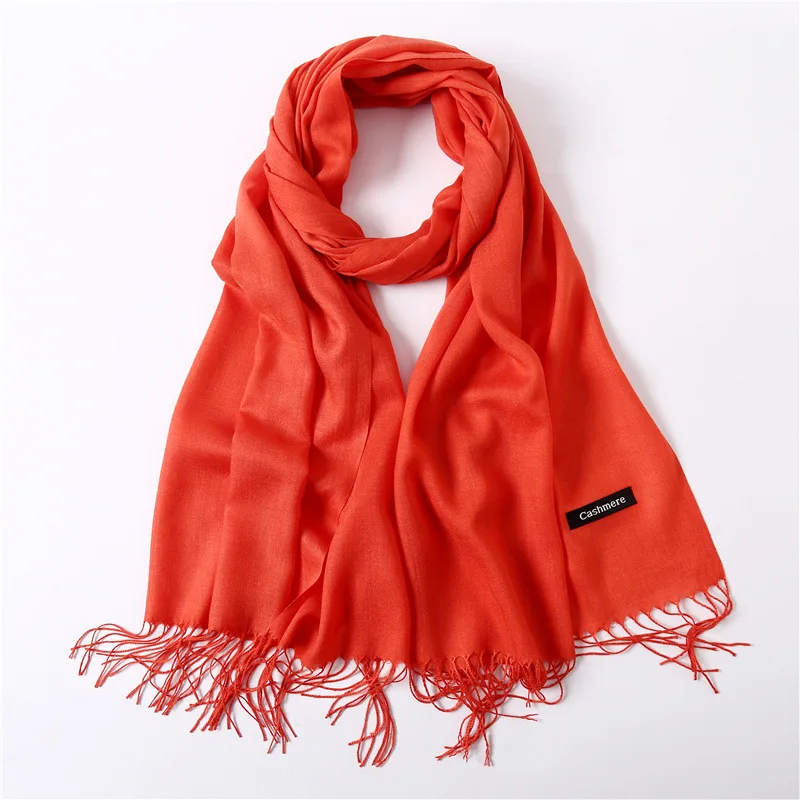 Fashion Solid Scarf Women Cashmere Soft Winter Warm Scarves Hijab Female Long Headband Shawl Wraps Bandana Foulard 2022 Echarpe