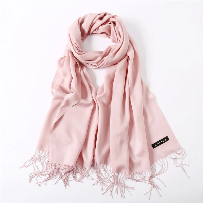 Fashion Solid Scarf Women Cashmere Soft Winter Warm Scarves Hijab Female Long Headband Shawl Wraps Bandana Foulard 2022 Echarpe