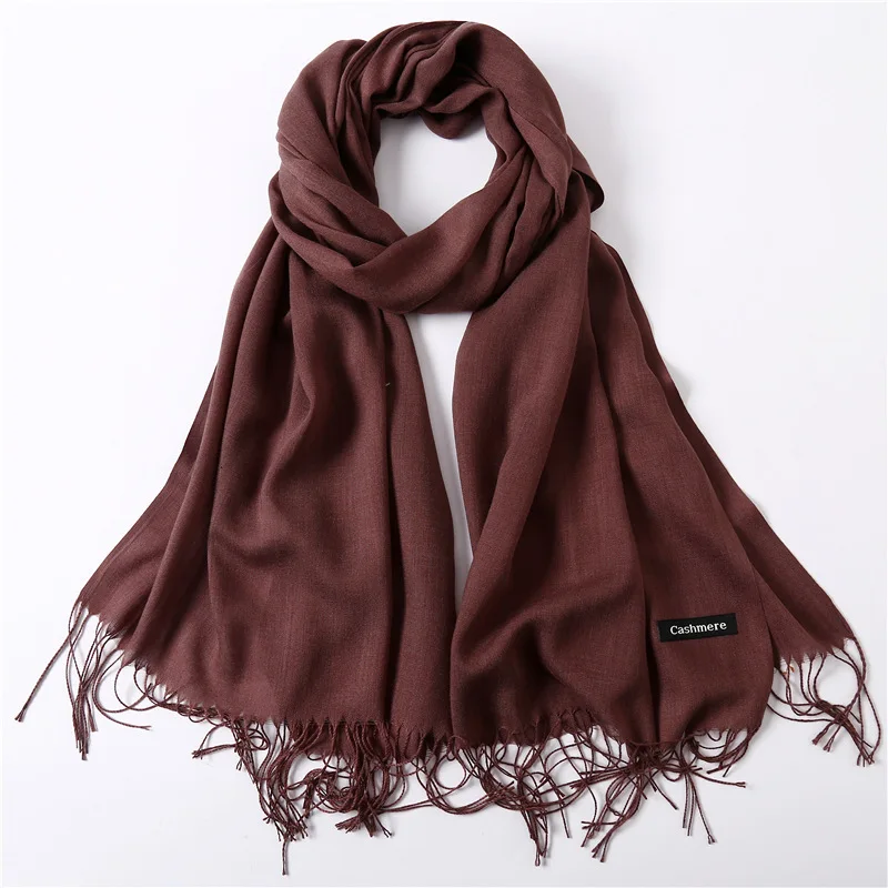 Fashion Solid Scarf Women Cashmere Soft Winter Warm Scarves Hijab Female Long Headband Shawl Wraps Bandana Foulard 2022 Echarpe