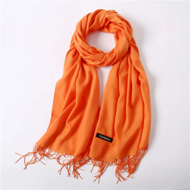 Fashion Solid Scarf Women Cashmere Soft Winter Warm Scarves Hijab Female Long Headband Shawl Wraps Bandana Foulard 2022 Echarpe