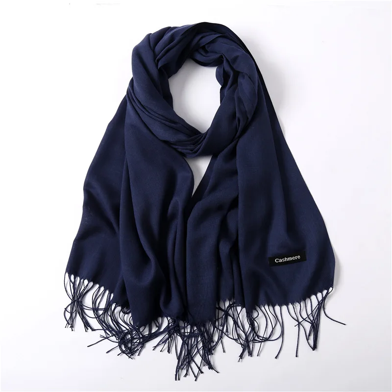 Fashion Solid Scarf Women Cashmere Soft Winter Warm Scarves Hijab Female Long Headband Shawl Wraps Bandana Foulard 2022 Echarpe