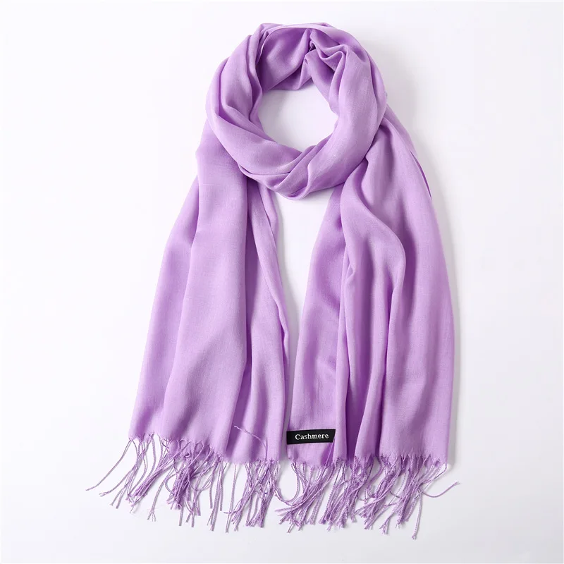 Fashion Solid Scarf Women Cashmere Soft Winter Warm Scarves Hijab Female Long Headband Shawl Wraps Bandana Foulard 2022 Echarpe