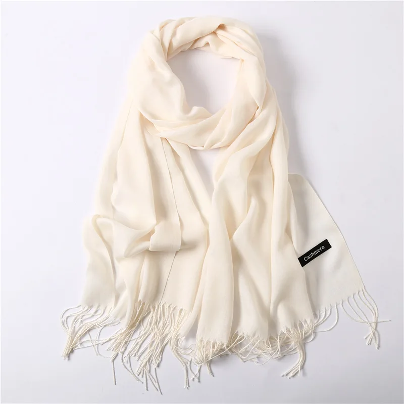 Fashion Solid Scarf Women Cashmere Soft Winter Warm Scarves Hijab Female Long Headband Shawl Wraps Bandana Foulard 2022 Echarpe
