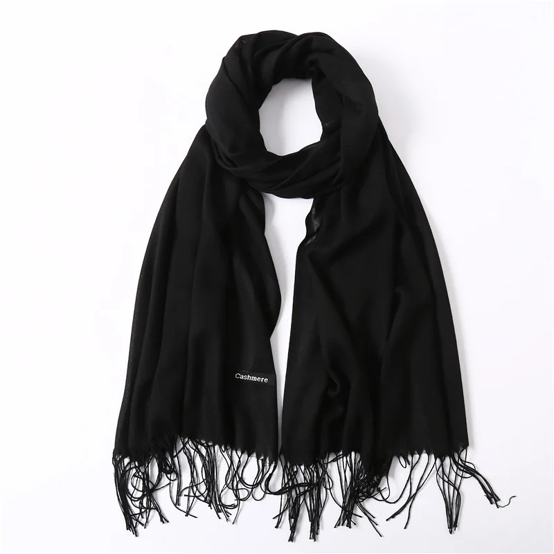 Fashion Solid Scarf Women Cashmere Soft Winter Warm Scarves Hijab Female Long Headband Shawl Wraps Bandana Foulard 2022 Echarpe