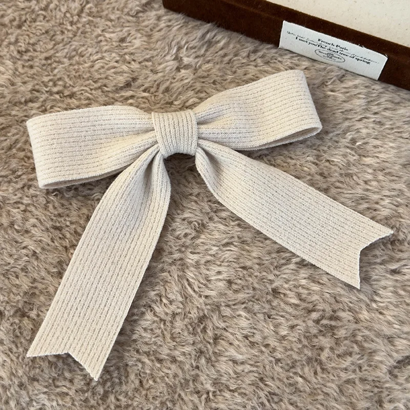 Autumn Winter Knitted Woolen Bow Hair Clips Spring Clips Womans Retro Temperament Barrettes Female Party Hairpins Hair Decorate