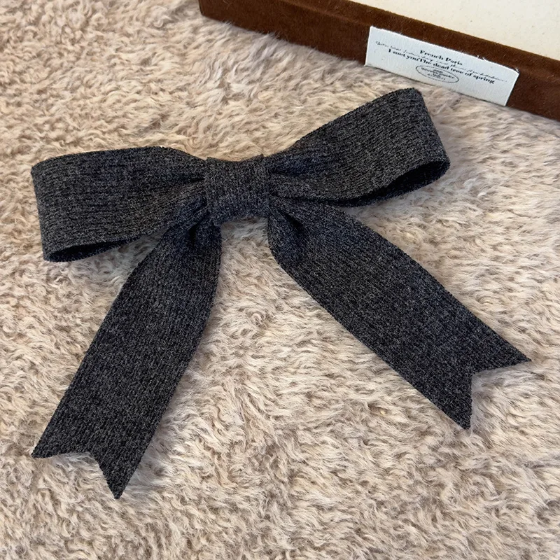 Autumn Winter Knitted Woolen Bow Hair Clips Spring Clips Womans Retro Temperament Barrettes Female Party Hairpins Hair Decorate