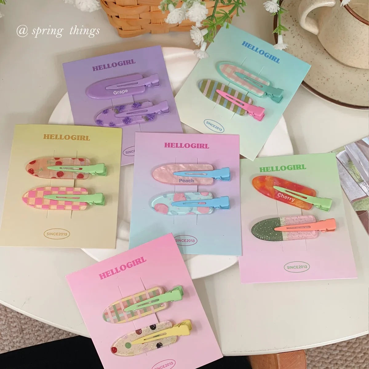 2/4pcs Candy Color Fruit Hair Bang Clip Summer Hairpin No Crease Acrylic Barrette Hair Side Clamp For Girl Hair Accessories
