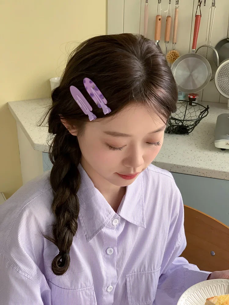 2/4pcs Candy Color Fruit Hair Bang Clip Summer Hairpin No Crease Acrylic Barrette Hair Side Clamp For Girl Hair Accessories