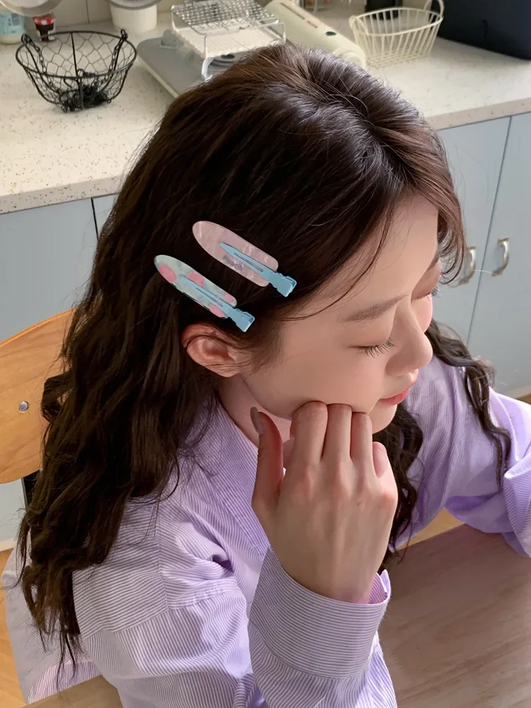 2/4pcs Candy Color Fruit Hair Bang Clip Summer Hairpin No Crease Acrylic Barrette Hair Side Clamp For Girl Hair Accessories