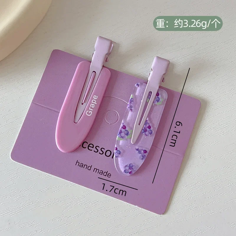 2/4pcs Candy Color Fruit Hair Bang Clip Summer Hairpin No Crease Acrylic Barrette Hair Side Clamp For Girl Hair Accessories