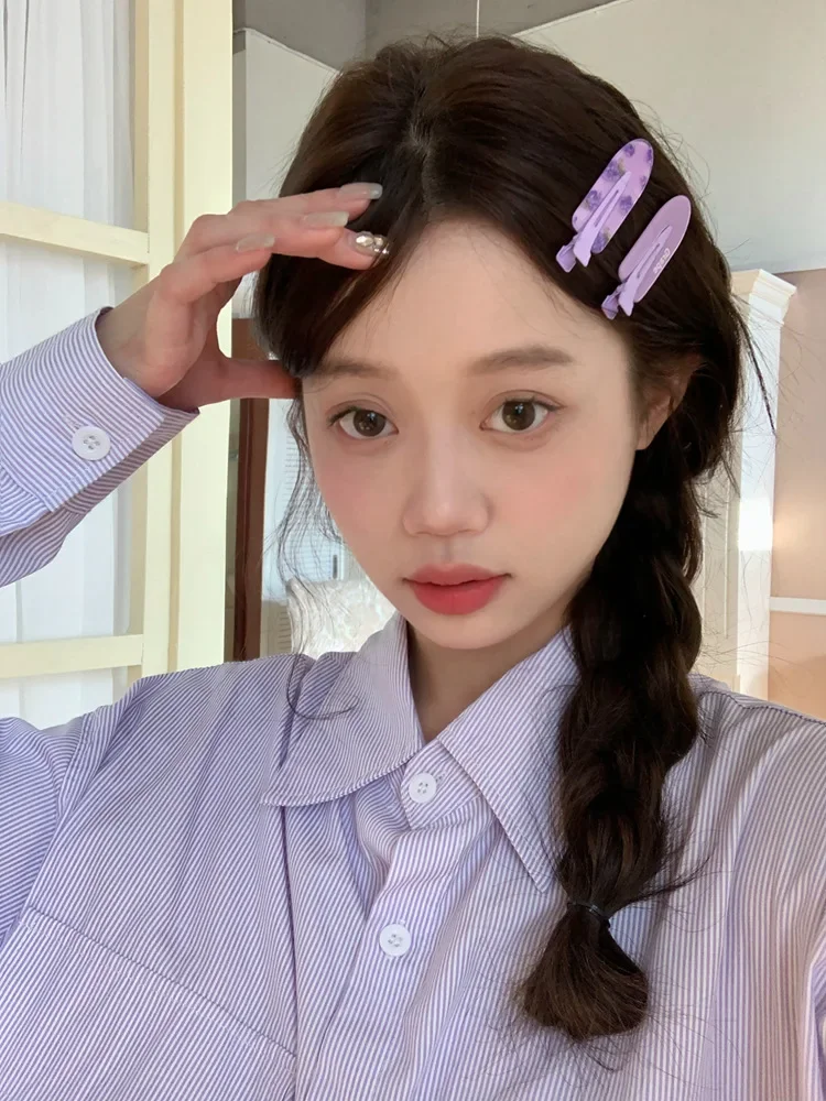 2/4pcs Candy Color Fruit Hair Bang Clip Summer Hairpin No Crease Acrylic Barrette Hair Side Clamp For Girl Hair Accessories