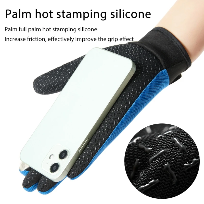 Summer Men Fishing Gloves Women Two Finger Cut Male Touchscreen Angling Anti-Slip Sun-Proof Breathable Cycling Fitness Gloves