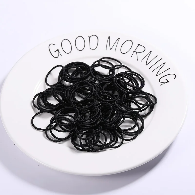 20/50/100PCS/SET Black Nylon Basic Hair Ring Elastic Hair Bands For Women Girls Hair Tie Scrunchie Rubber Bands Hair Accessories