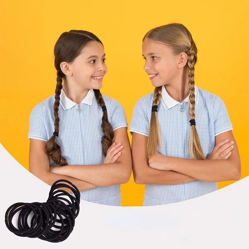 20/50/100PCS/SET Black Nylon Basic Hair Ring Elastic Hair Bands For Women Girls Hair Tie Scrunchie Rubber Bands Hair Accessories