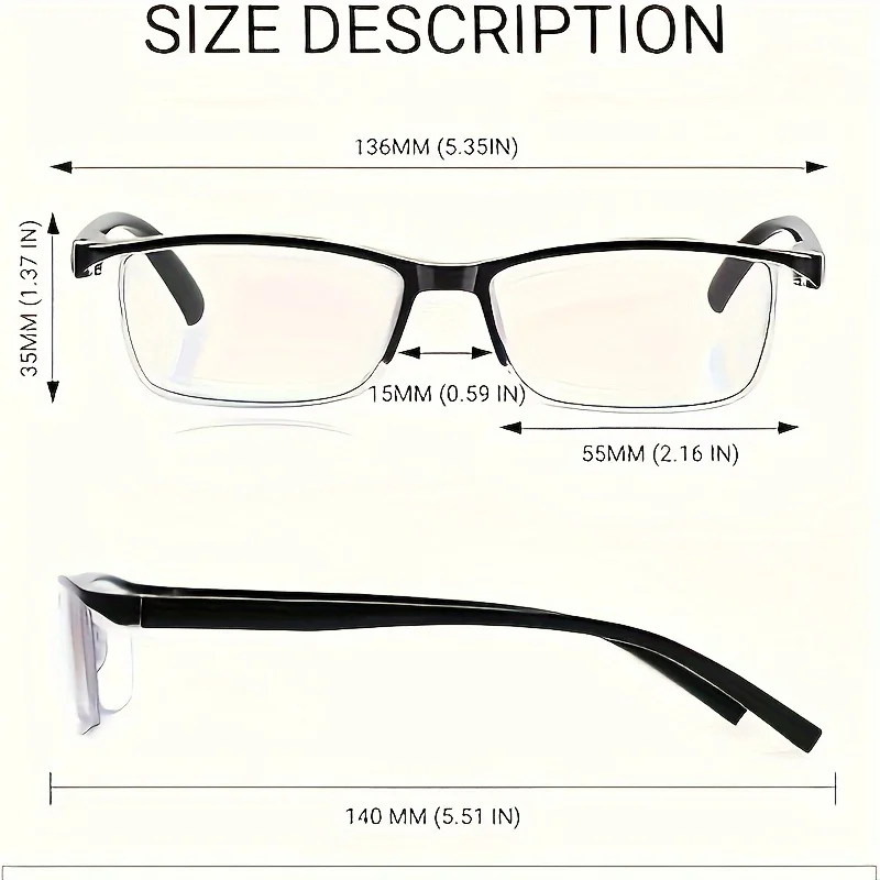4pcs Fashion Reading Glasses Classic Design with PC Material Unisex Fit Comfortable Reading Experience for Adult +1.0 To +4.0