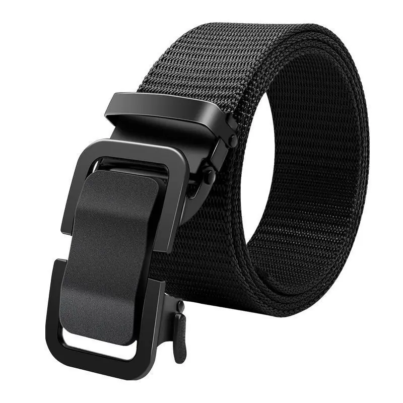 Automatic Buckle Canvas Belt - Durable Tactical Workwear for Men - Stylish Outdoor Pants Belt with Quick-Releas