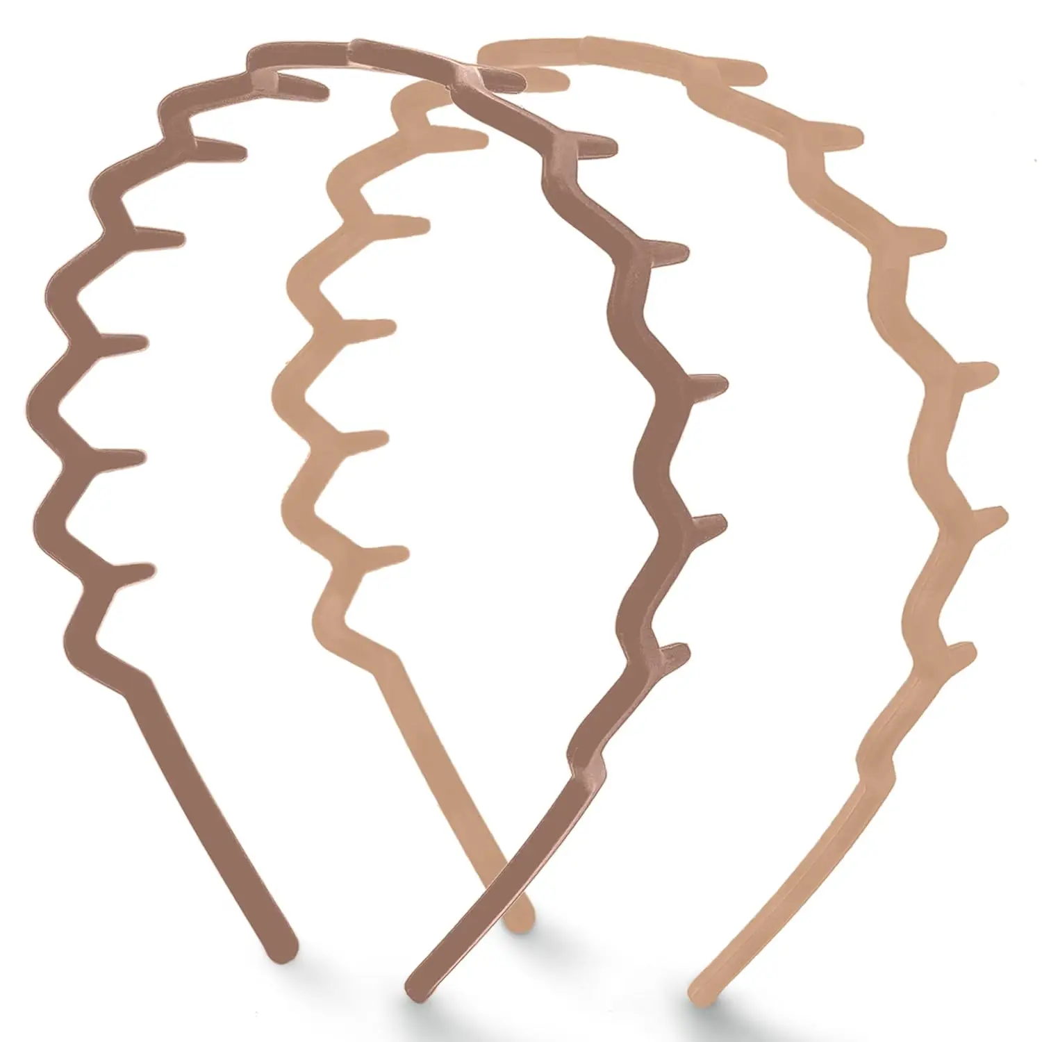 Kitsch Zig Zag 2-Pack Non-Slip Wave Design Headbands - Eco-Friendly Recycled Plastic Hair Accessories