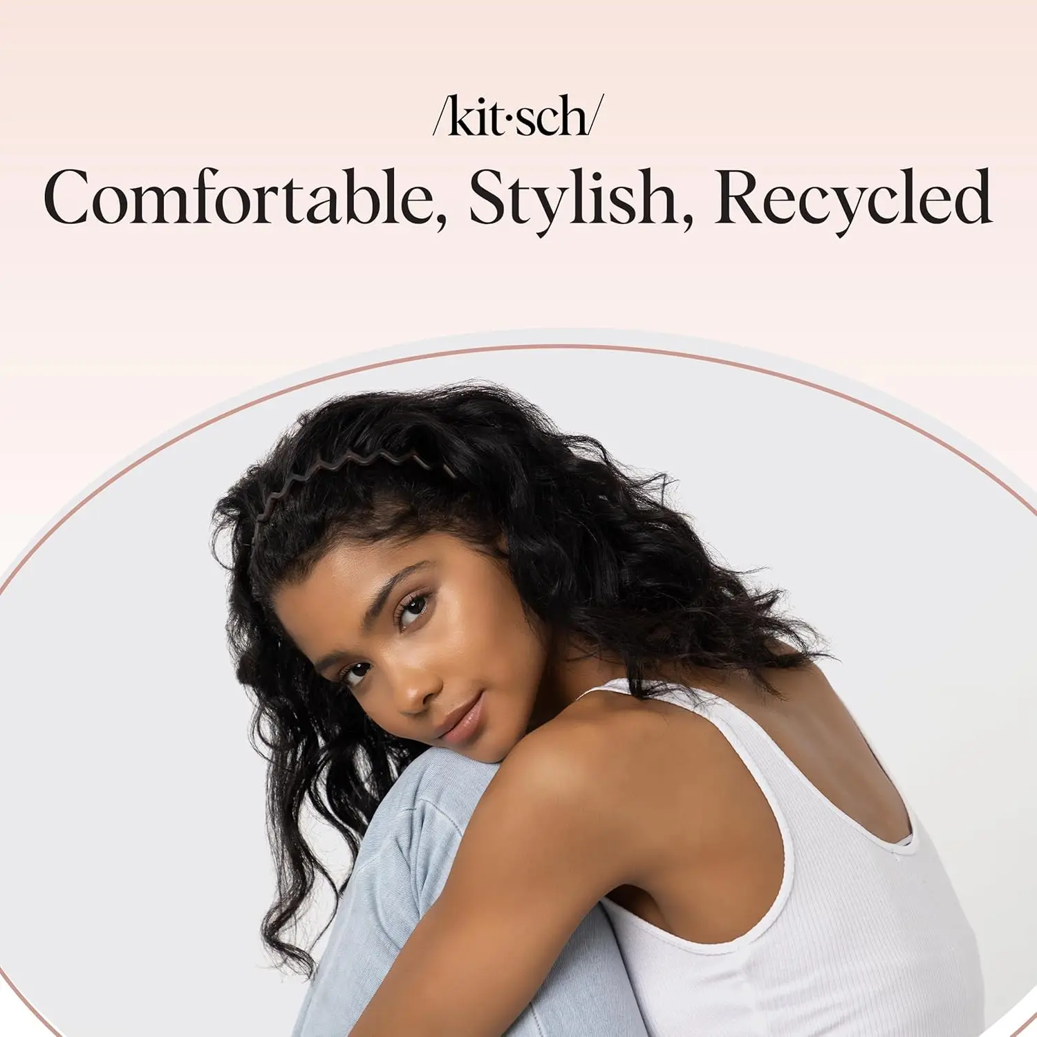 Kitsch Zig Zag 2-Pack Non-Slip Wave Design Headbands - Eco-Friendly Recycled Plastic Hair Accessories