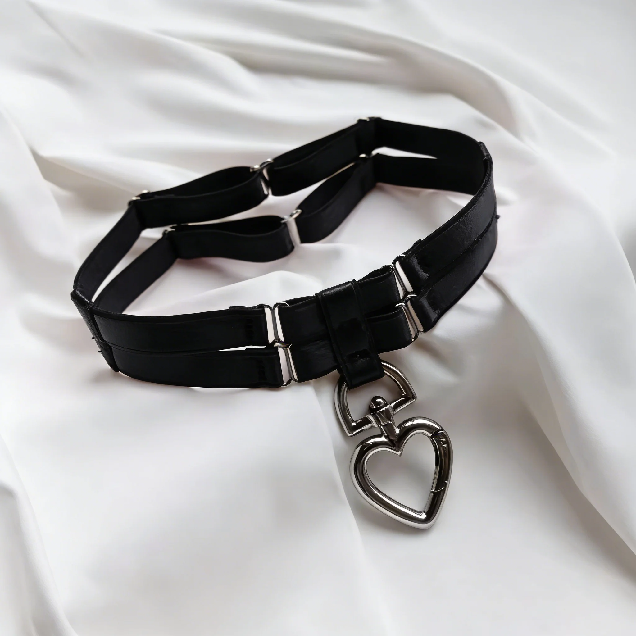 UYEE Women Colorful Tie Neck Ring Large Circle Heart Geometric Shape Accessory Belt Sweet Cool Style Iron Material for All Ages